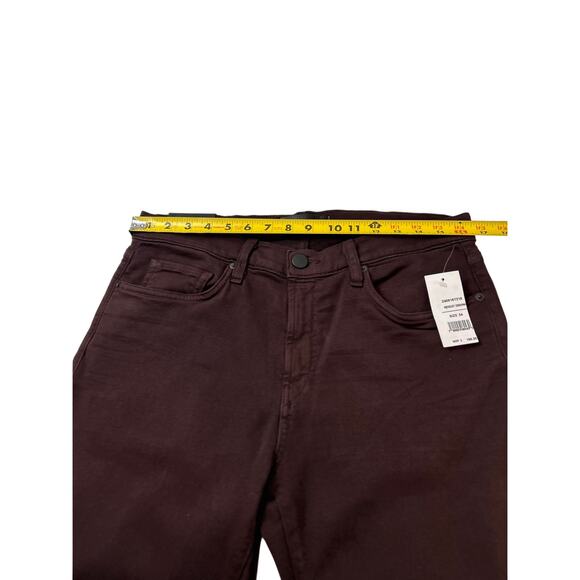 J Brand Kane Straight Fit Jean French Terry Burgundy Size 34 NWTs - Picture 11 of 13